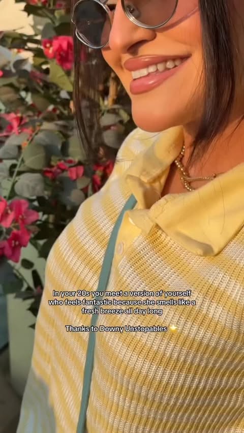 Instagram post by @miraadaoud for downy. Caption reads: [...] hack to smell fresh for longer with Downy....