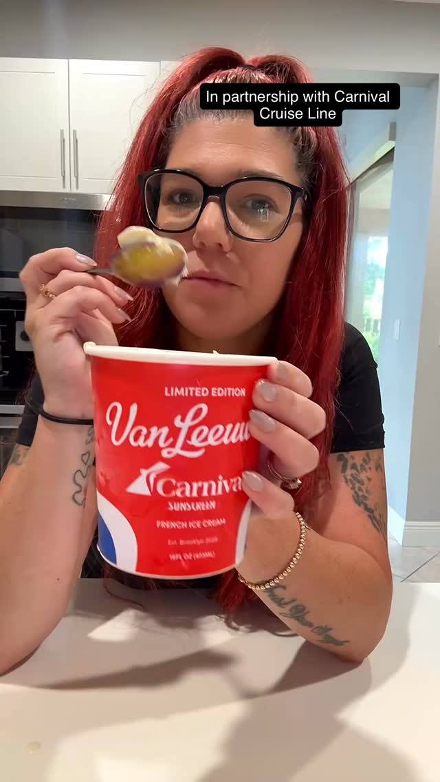 Instagram post by @soflofooodie for Carnival. Caption reads: #AD SUNSCREEN ICE CREAM? 🍦😱

@carnival and....