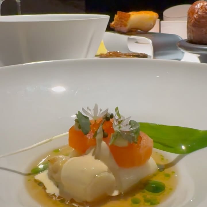 Instagram post by @travelgastronomist for Dr. Hauschka. Caption reads: Werbung/Ad ✨IMPRESSIONS, part 5 Three MICHELIN....