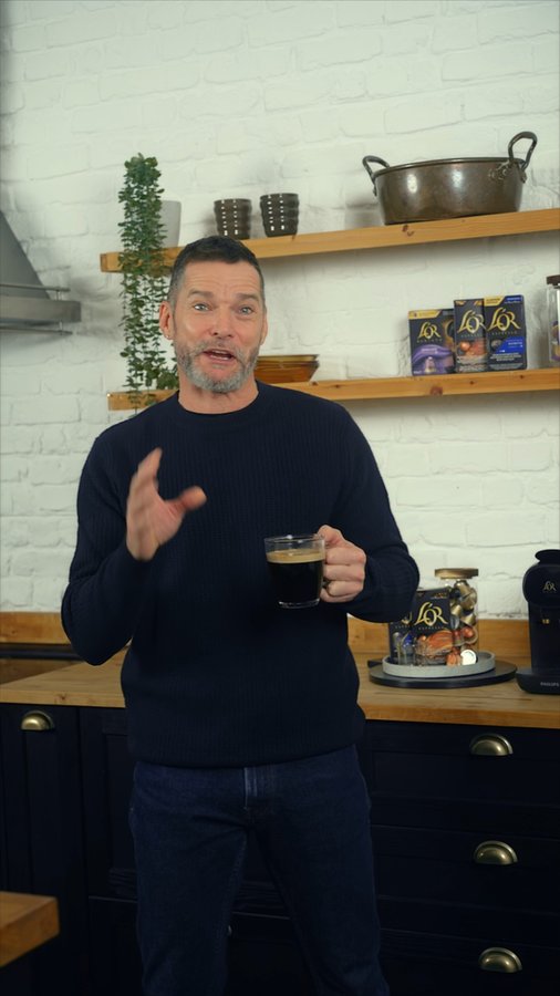 Instagram post by @fred_sirieix for LOR Espresso. Caption reads: #AD Join me for a day fuelled by the exquisite....