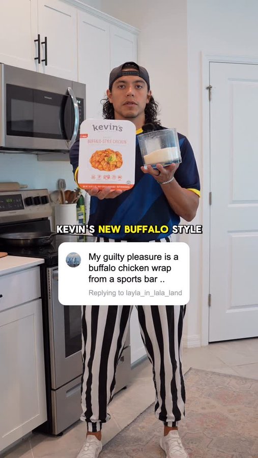 Instagram post by @coachjohnnoel for Kevins Natural Foods. Caption reads: Why go to a sports bar when you can have a buffalo....