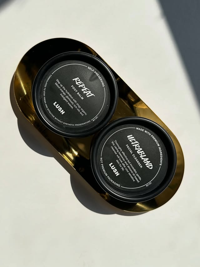 Instagram post by @thecianiedit for LUSH. Caption reads: #AD My current lush favourites 🧡 Ultrabland....