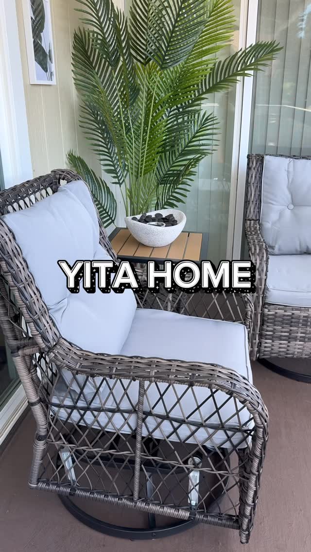 Instagram post by @selim_giller for YITAHOME. Caption reads: #AD 🌿 Turning our balcony into a cozy little....