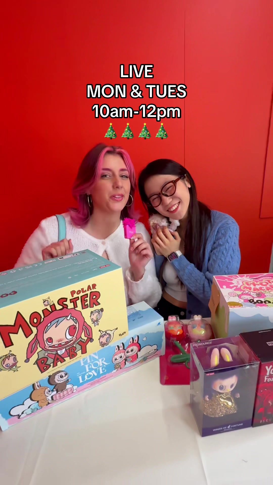 TikTok post by @jennawiththepink for AliExpress. Caption reads: IM IN MELBOURNE with @POP MART X @AliExpress 🩷🤭....