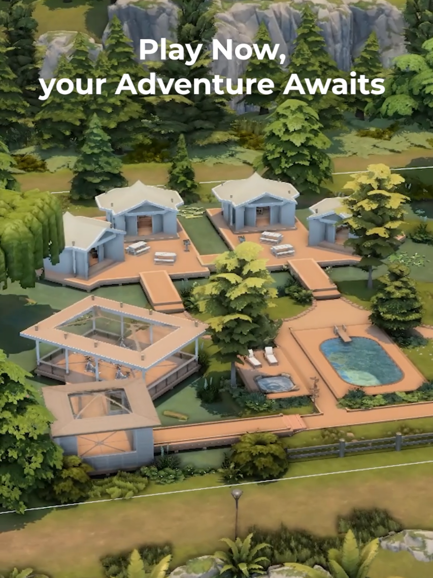 TikTok post by @lucia.ivy for The Sims. Caption reads: #Ad I just had to go ahead and build a dreamy....