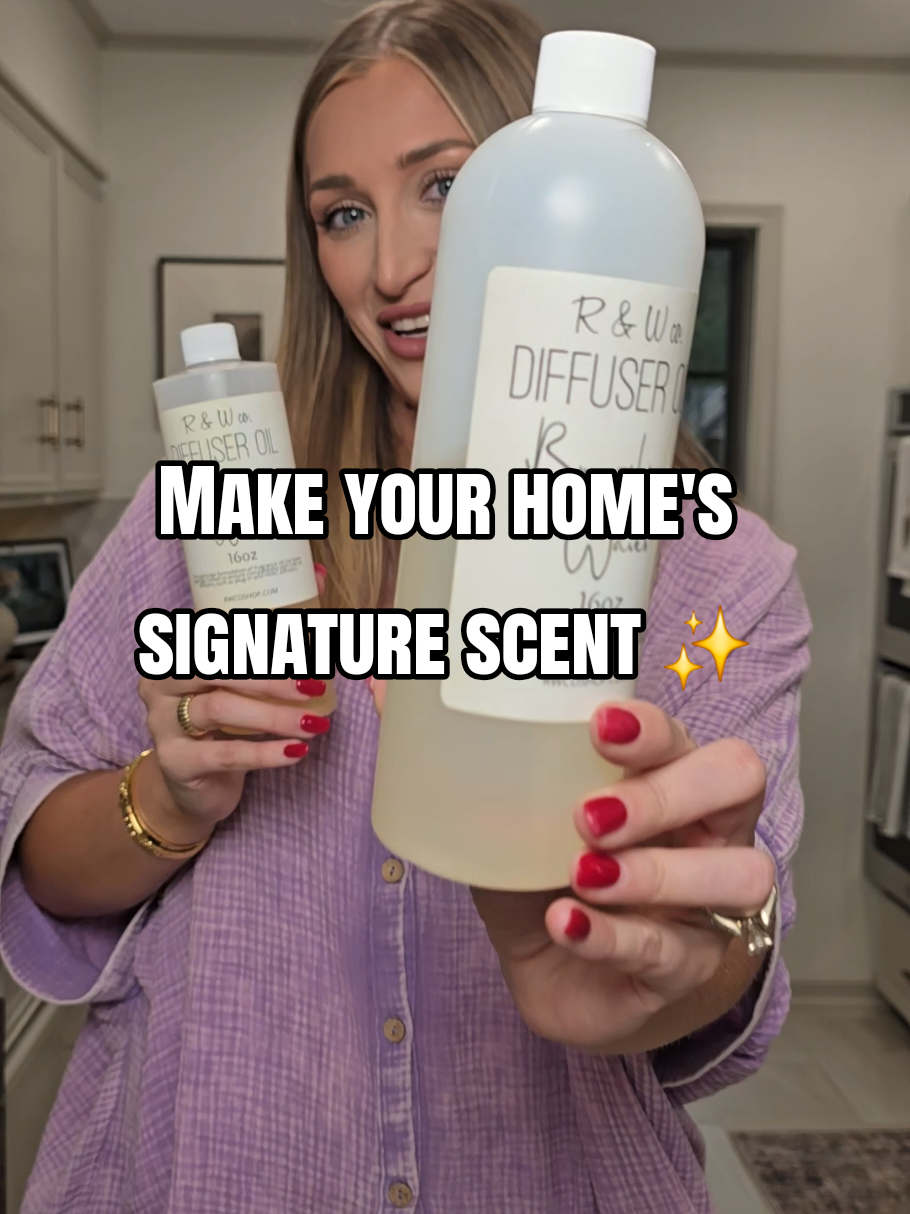 TikTok post by @hannahshealthyfit for R&W Co.. Caption reads: [...] #summervibe #diffuseroil #homefragrance @R&W....