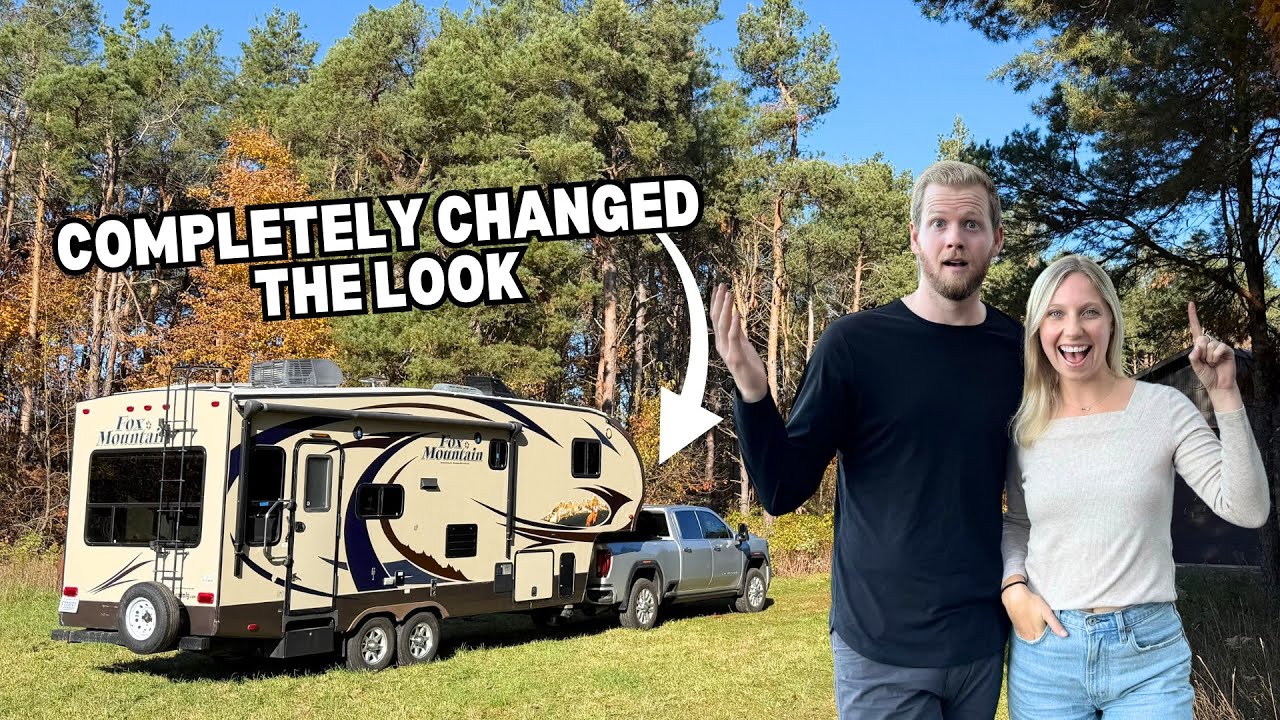 YouTube post by @LivingLargeCamping for TIMBREN INDUSTRIES. Caption reads: This COMPLETELY Changed the Look of Our Camper -....