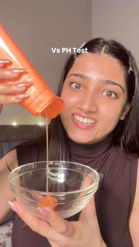 Instagram post by @chandni11jan for Foxtale. Caption reads: #ad Let’s do this PH test on Foxtale Super Glow....