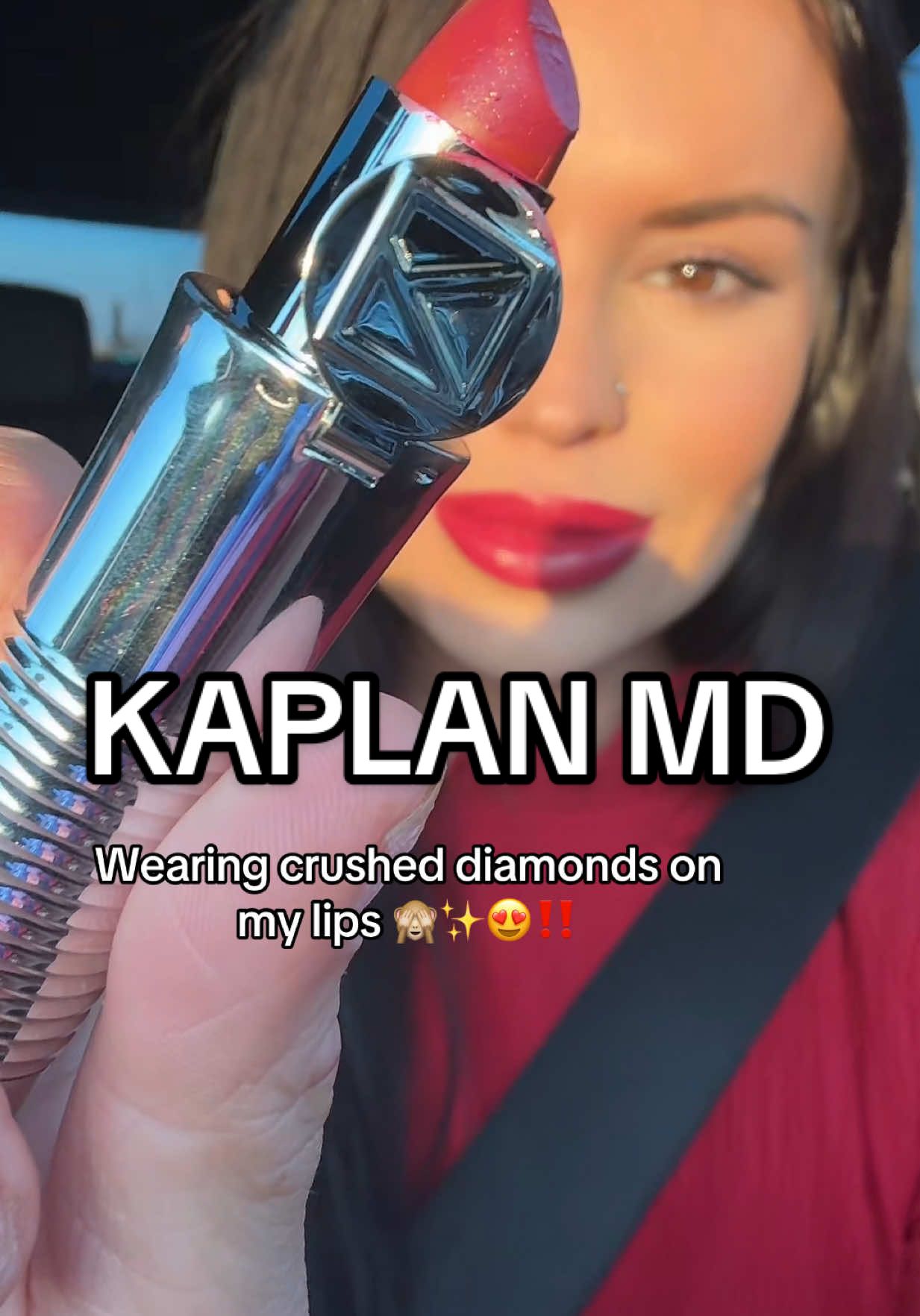 TikTok post by @payton.lashaye for KAPLAN MD. Caption reads: @KAPLAN MD BEVERLY HILLS #lipstick #gorgeous [...].