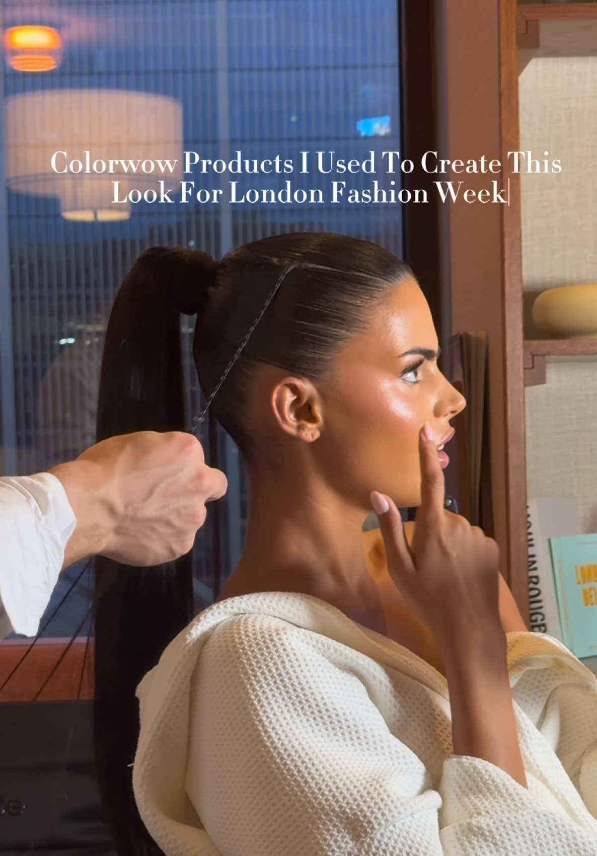 TikTok post by @carlbembridgehair for Color Wow Hair. Caption reads: WHAT I USED TO CREATE THIS HAIRSTYLE FOR LONDON....