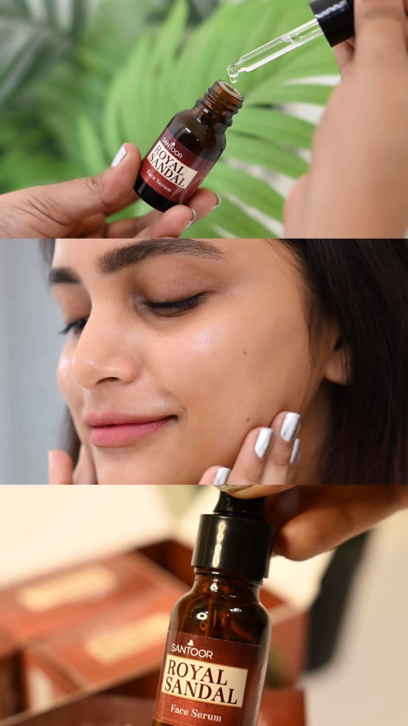 Instagram post by @bewitching_gal for Santoor Stay Young. Caption reads: No matter how much sunscreen I used, my skin still....