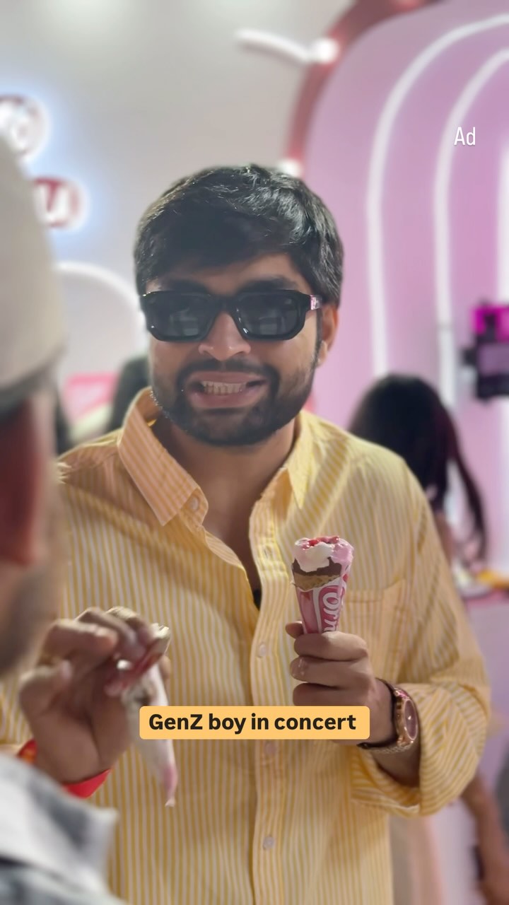 Instagram post by @dannyypandit for Cornetto India. Caption reads: Cornetto’s Strawberry Vanilla Ice Cream is the....
