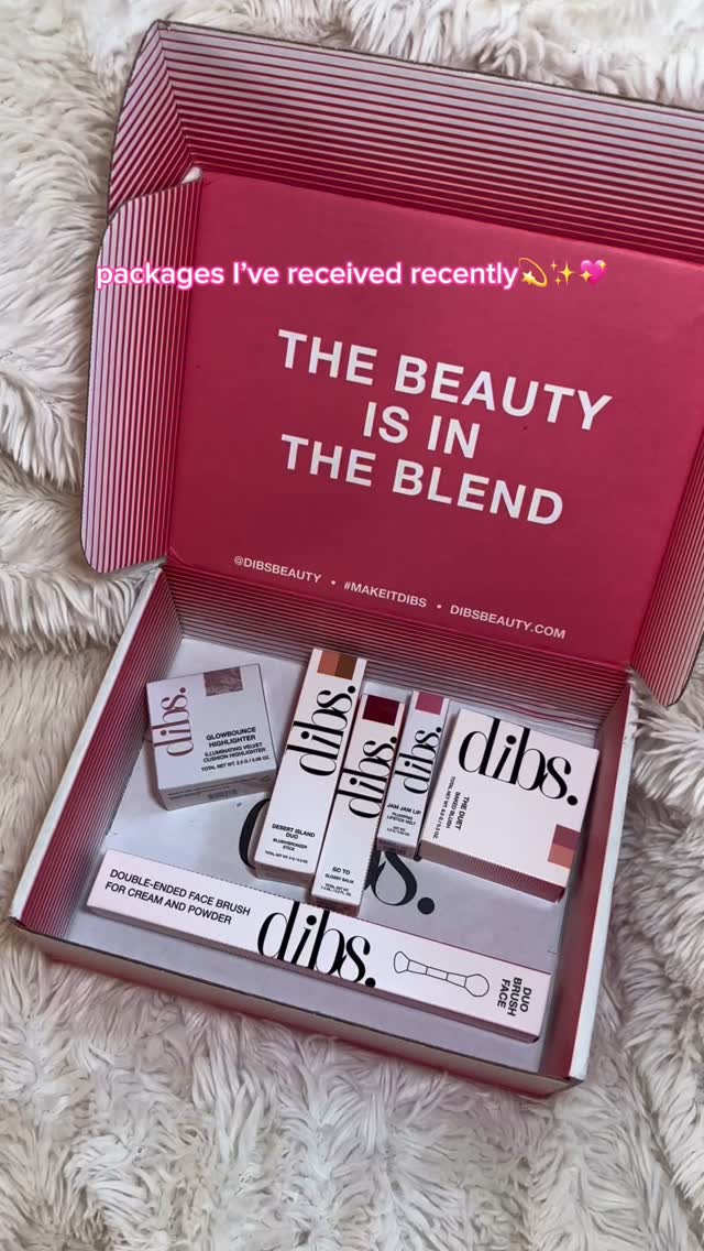 Instagram post by @lanie.kristin for DIBSBEAUTY. Caption reads: Packages I’ve received recently from brands I....