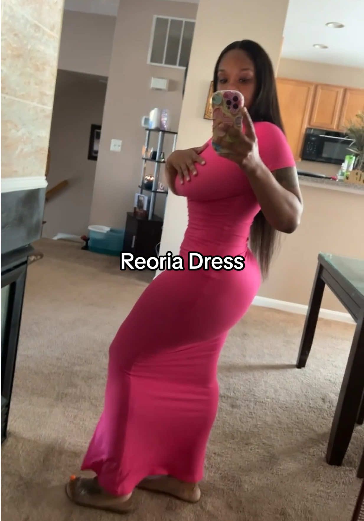 TikTok post by @braiderbae for Reoria. Caption reads: Shop @Reoria the dress is going to SNATCHHHHHH you....