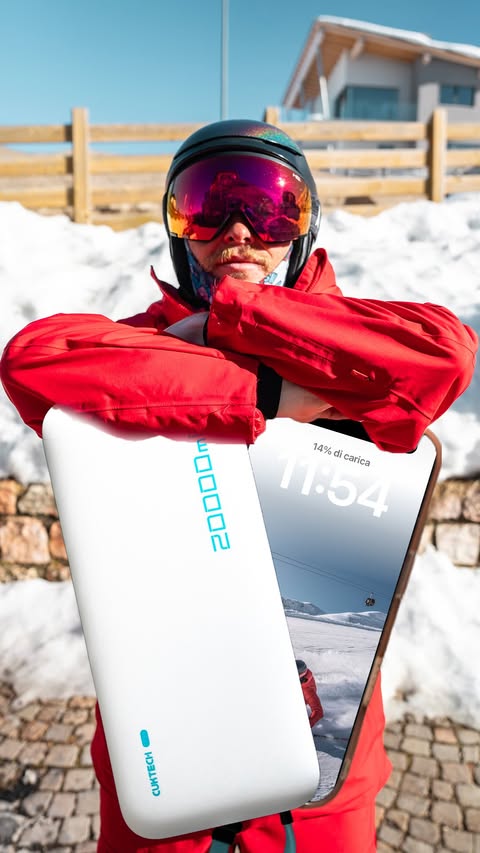 Instagram post by @jacopobonacorsi for CUKTECH. Caption reads: [...] the slopes? Too many!🥶 That’s why the....