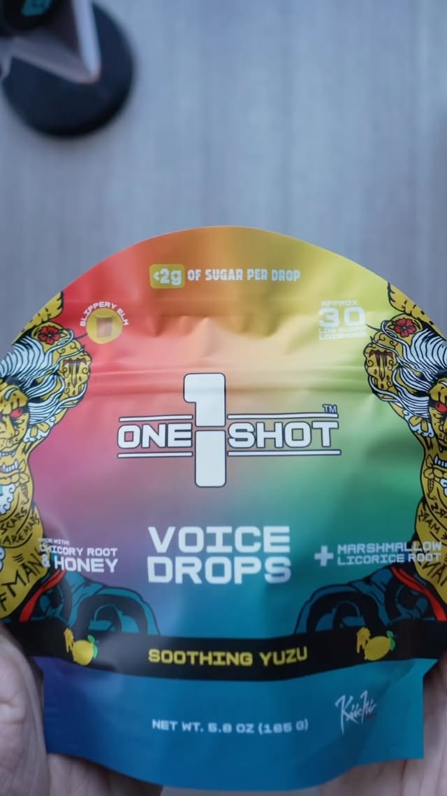 Instagram post by @matthewkheafy for 1 Shot Energy. Caption reads: Do you use your voice for your work? Your art?....