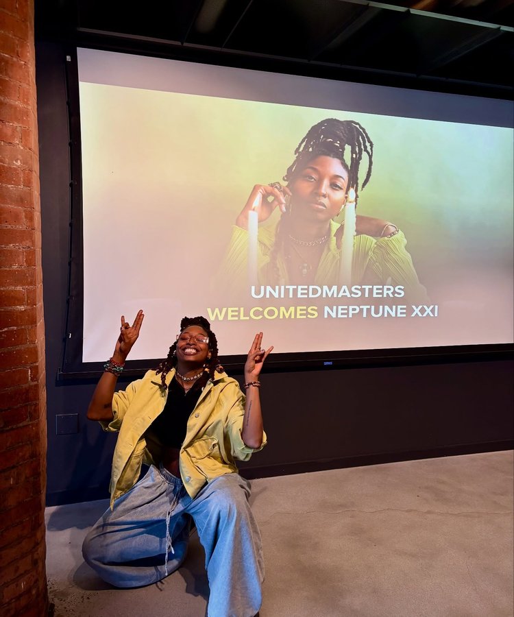 Instagram post by @neptunexxi for UnitedMasters. Caption reads: The journey has so many ups and downs but one....