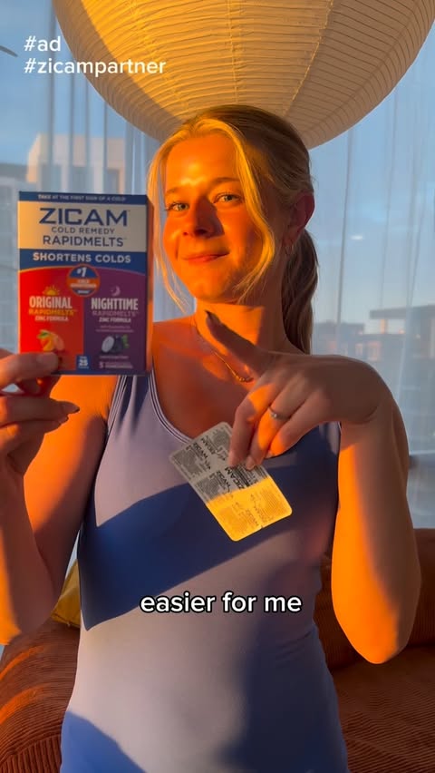 Instagram post by @katlinsannan for Zicam. Caption reads: My winter essential: Zicam RapidMelts.....