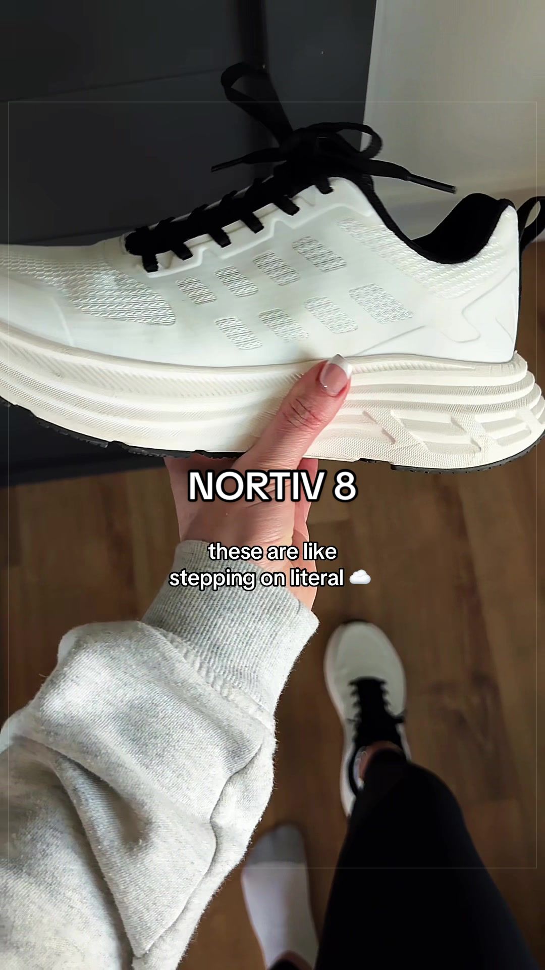 TikTok post by @daniellencarey for Nortiv8. Caption reads: [...] I wear these NORTIV 8’s 😂 @NORTIV 8....