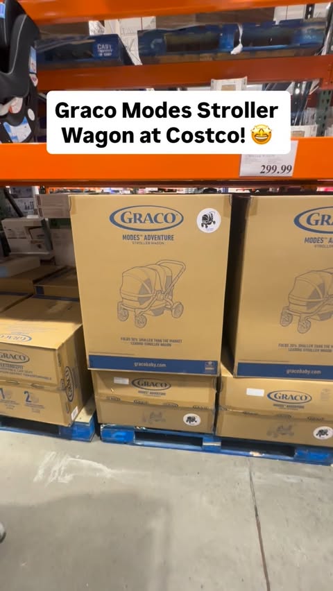 Instagram post by @costcofindsca for Graco. Caption reads: Graco Modes Stroller Wagon at Costco for just....