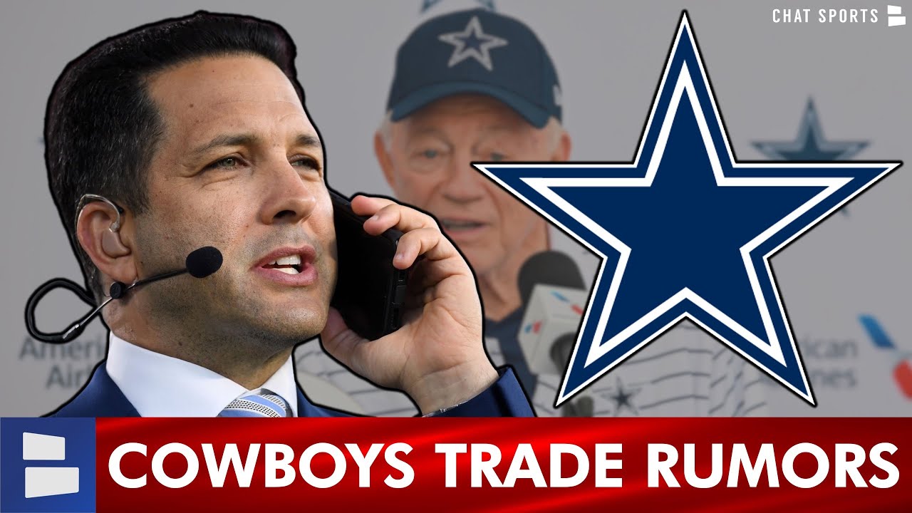 YouTube post by @CowboysTV for Omaha Steaks. Caption reads: MAJOR Cowboys Trade Rumors Per Adam Schefter, ESPN....