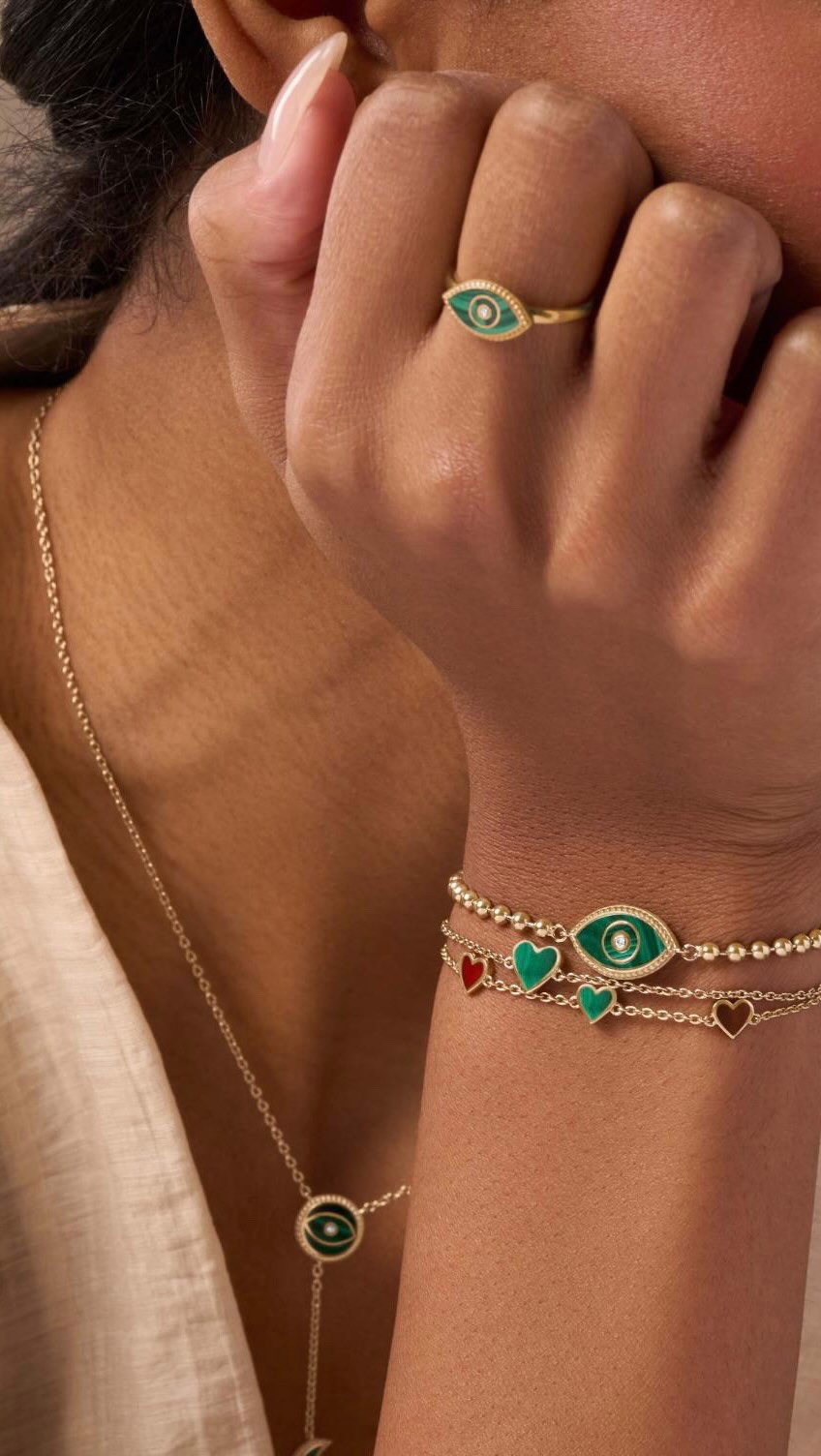 Instagram post by @marjorieguaracho for Karma And Luck. Caption reads: 🪬 Follow @karmaandluck for a chance to win a....