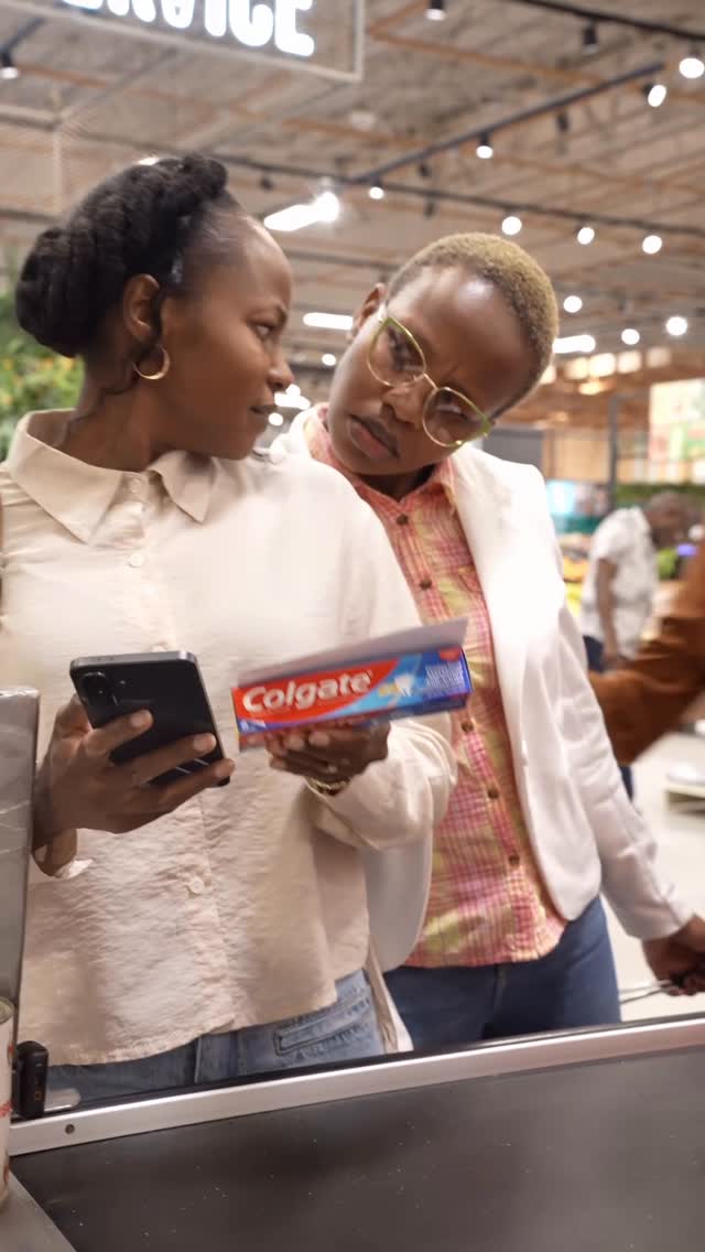 Instagram post by @judynyawira for Colgate. Caption reads: Ati over budget by 50 bob? Colgate says, “We got....