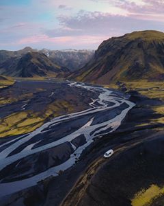 Instagram post by @dylankato for Wilderness Culture. Caption reads: A camper van is the best way to see Iceland!....