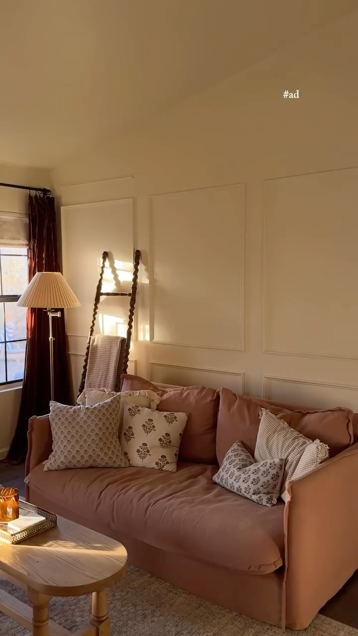 Instagram post by @mrsmckennabarry for Benjamin Moore. Caption reads: #ad Tried to make our home feel cozy… accidentally....