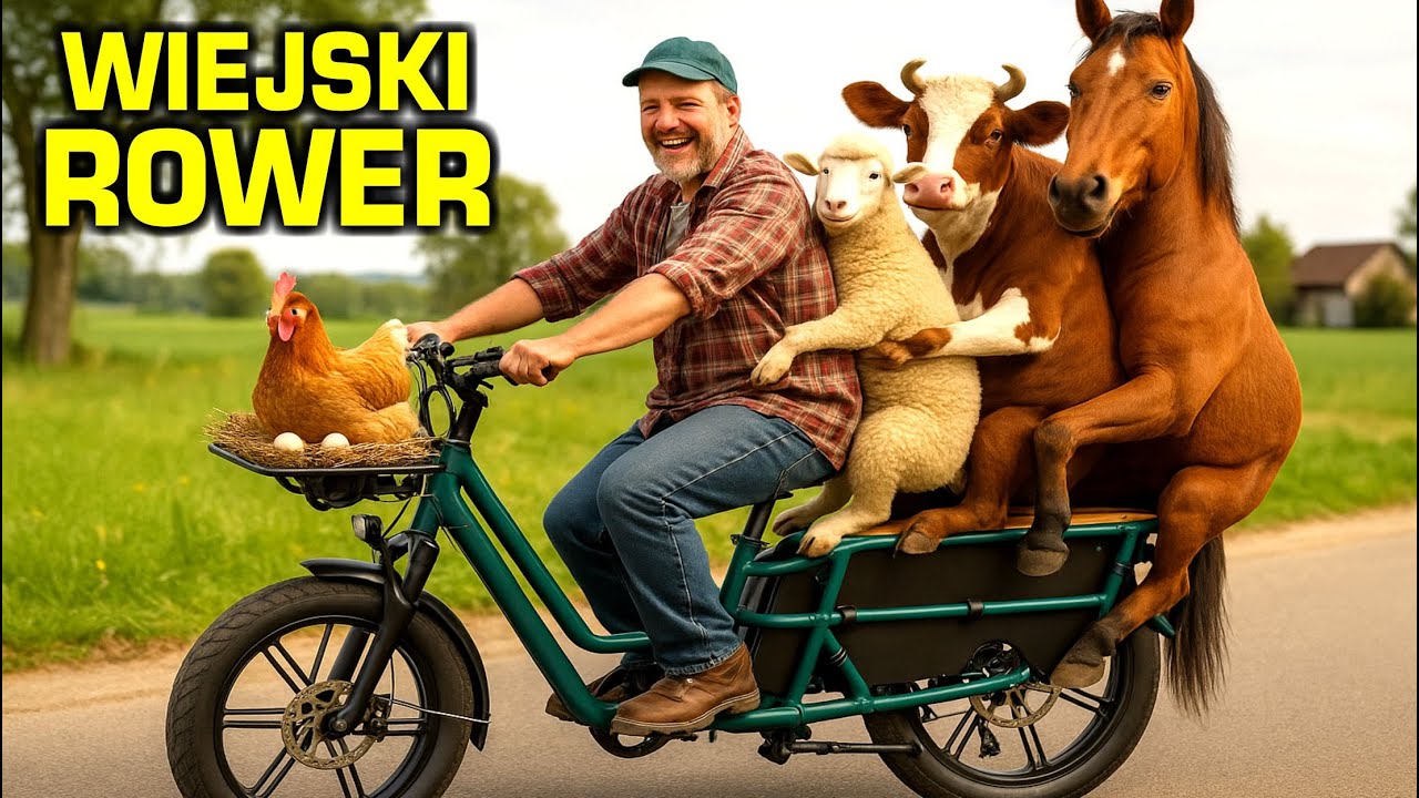 YouTube post by @WiejskieInspiracjePL for Fiido. Caption reads: A truly COUNTRY bike - Fiido T2.