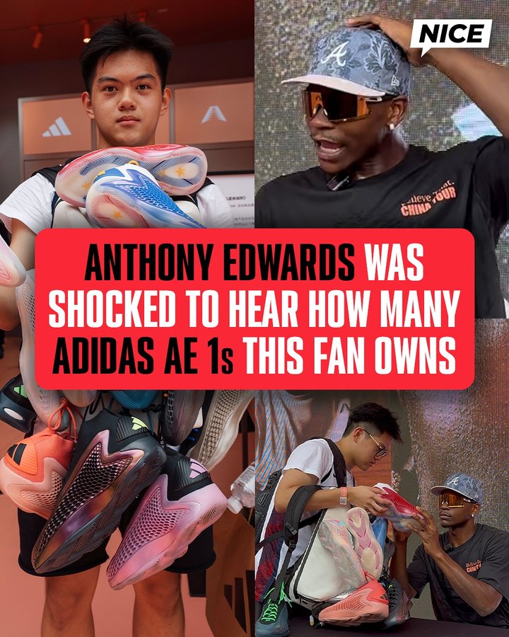 Instagram post by @edwardswave for Nice Kicks. Caption reads: Imagine he brought all 50 pairs 😳🔥 
Anthony....