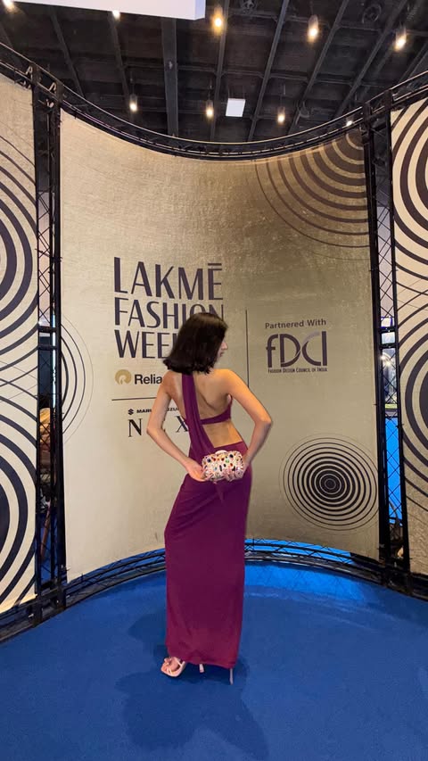 Instagram post by @theishakhanna for FDCI. Caption reads: [...] 💋 for @aisharaoofficial @lakmefashionwk....