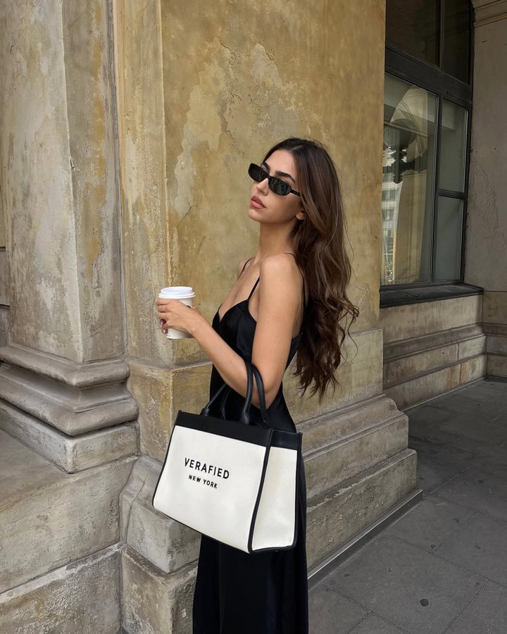 Instagram post by @selkolas for VERAFIED NEW YORK. Caption reads: We love a good canvas tote....