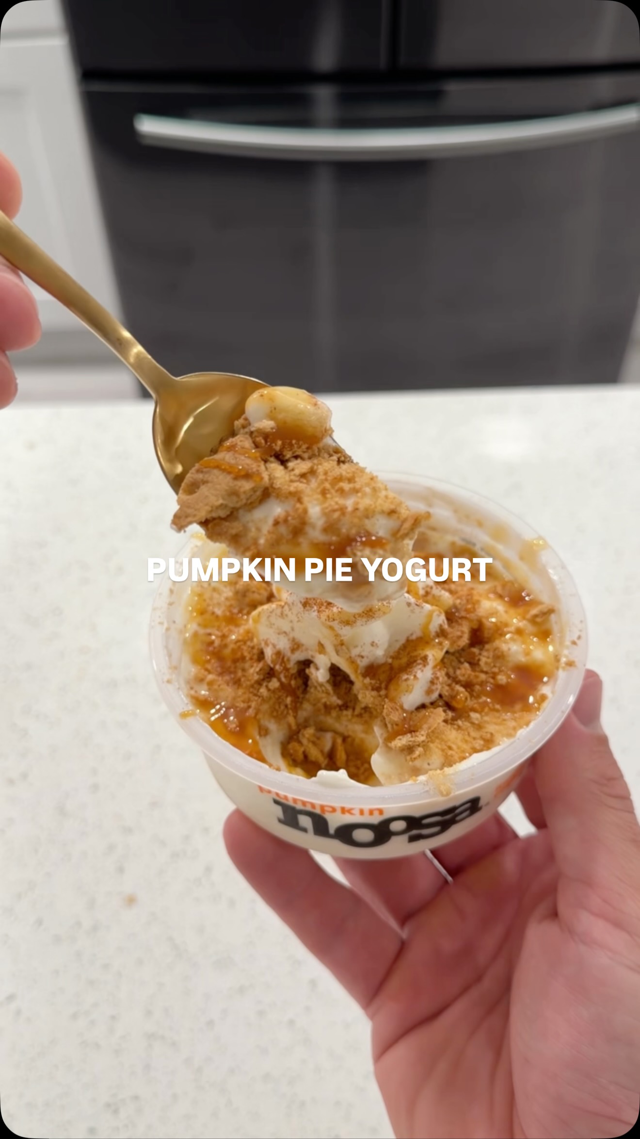 Instagram post by @drewdalu for noosa yoghurt. Caption reads: [...] perfect 🎃
cozy nights powered by....