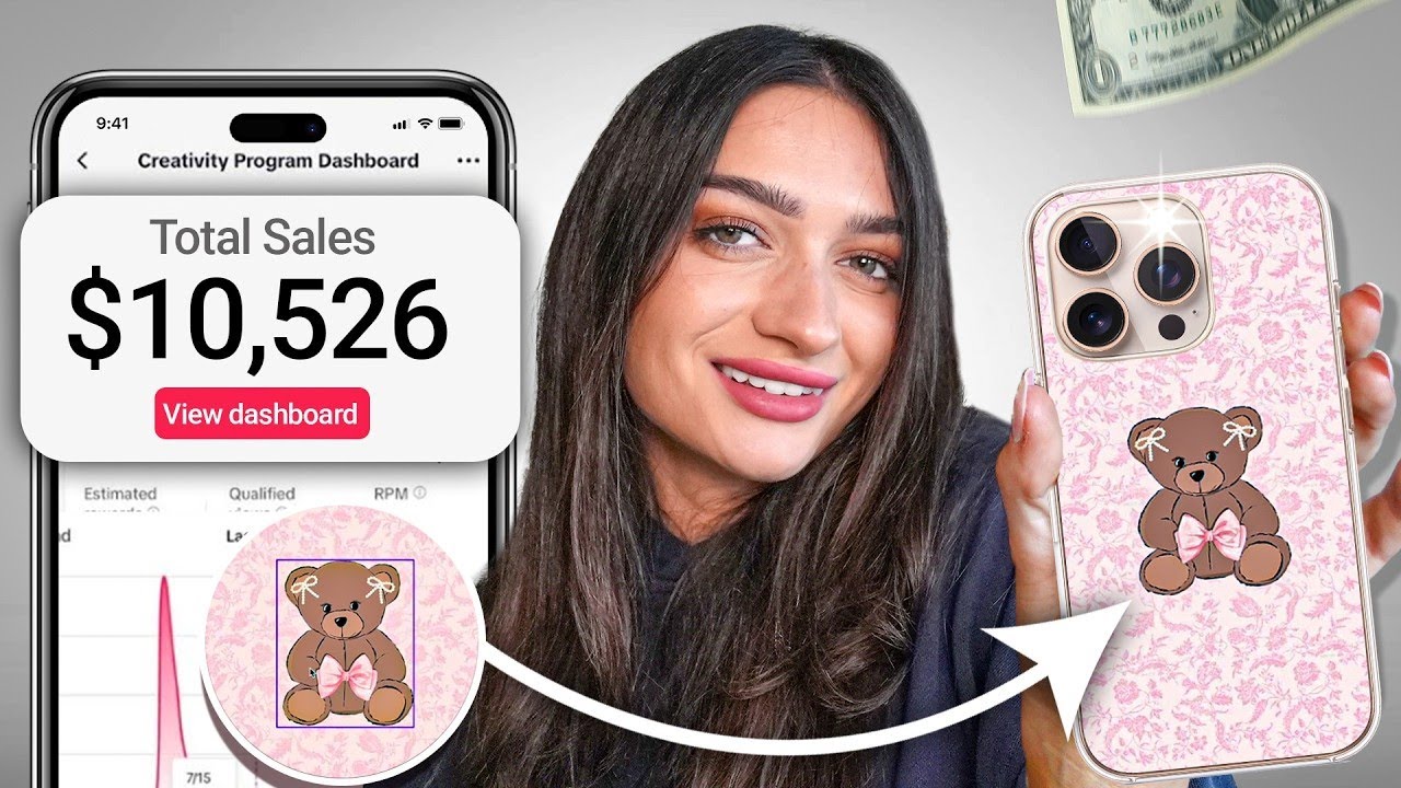 YouTube post by @moneywithmak for Creative Fabrica. Caption reads: How to Sell iPhone Phone Cases (Easiest Side....