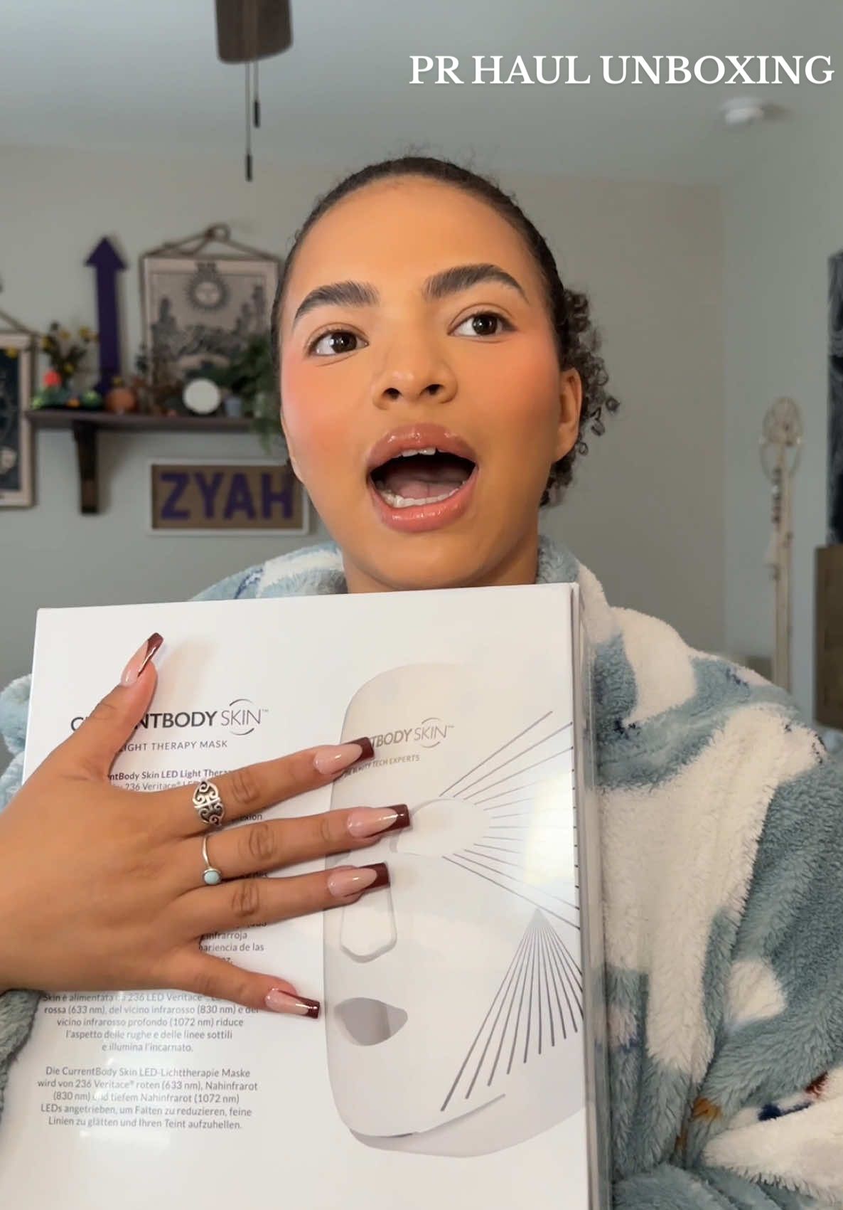 TikTok post by @zyahangela for currentbody. Caption reads: Let’s unbox some pr together 💕 I will definitely....