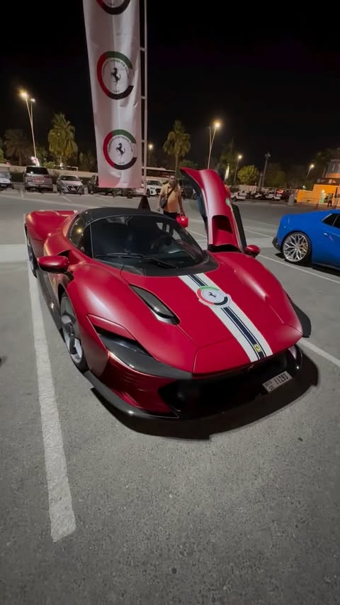 Instagram post by @thatcarguysergio for Ferrari. Caption reads: [...] for a short drive with @tanihannaracing in....