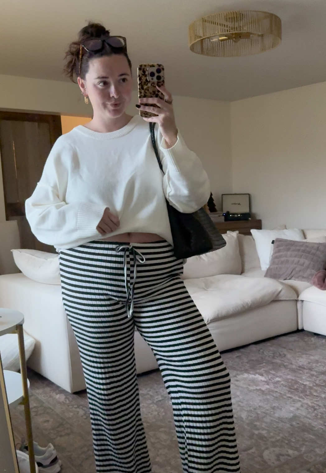 TikTok post by @lizmarymarie for Dream Pairs. Caption reads: I’m all about comfort & these pj pants are just....