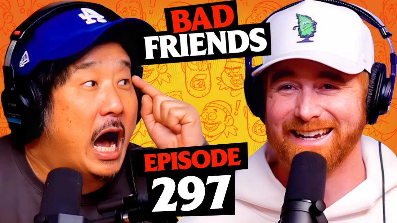 YouTube post by @BadFriends for Displate. Caption reads: Don't Start Fake Wars with a Fake Person | Ep 297....