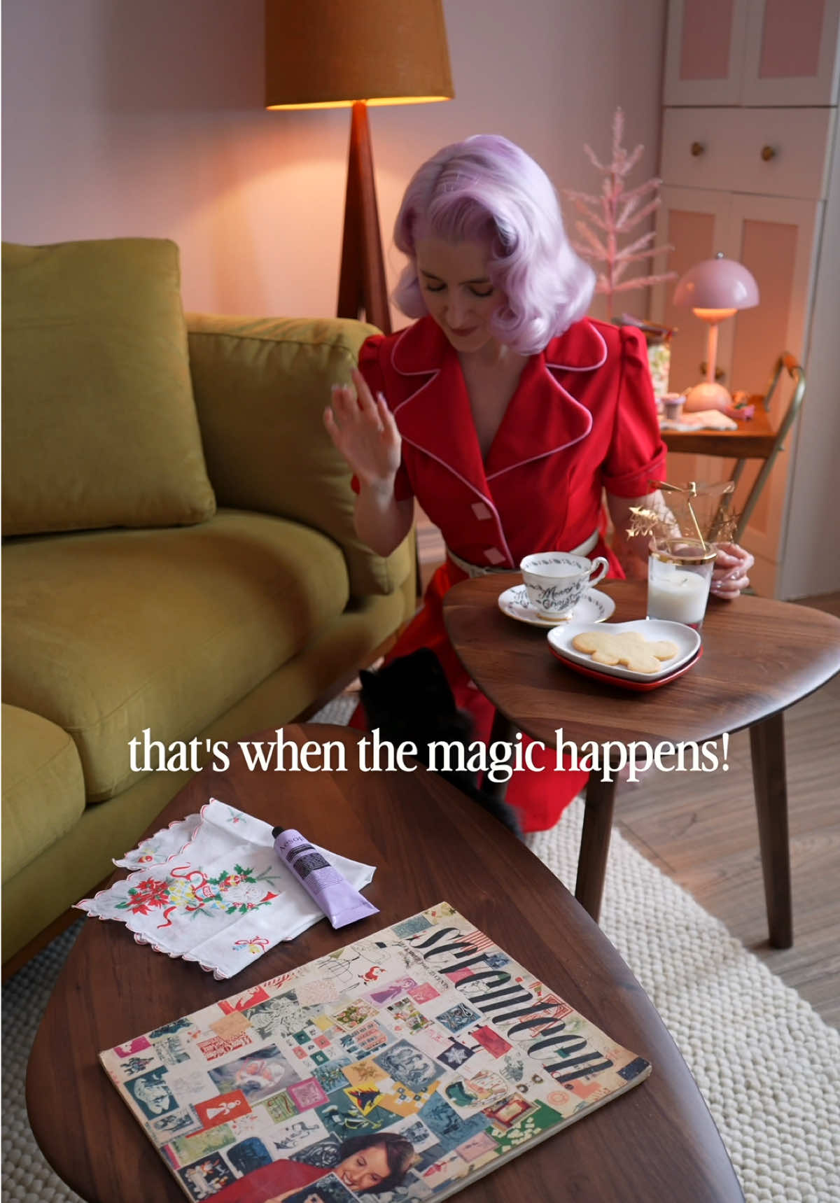 TikTok post by @albinwhisperland for Castlery. Caption reads: Pink goes good with green 🥹 I’ve always wanted a....