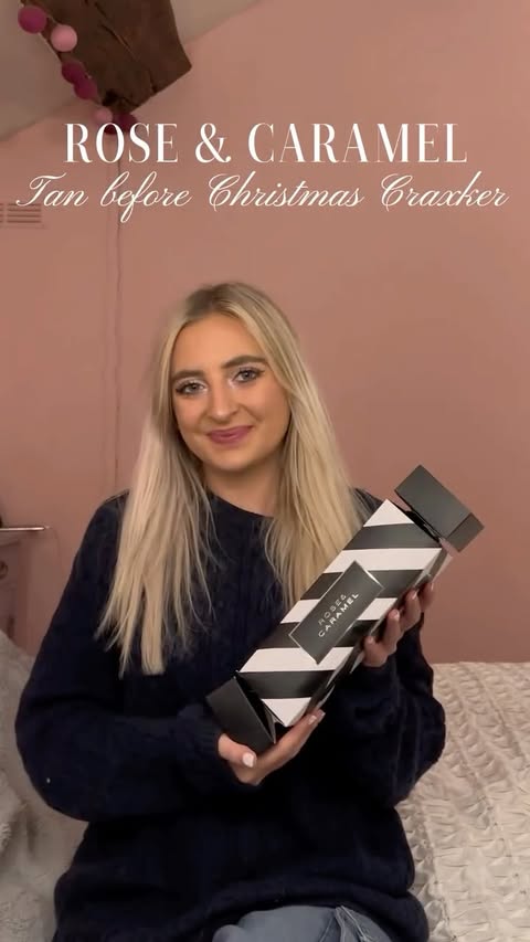 Instagram post by @ruecherri for Rose & Caramel. Caption reads: This Christmas, give the gift of glow with Rose....