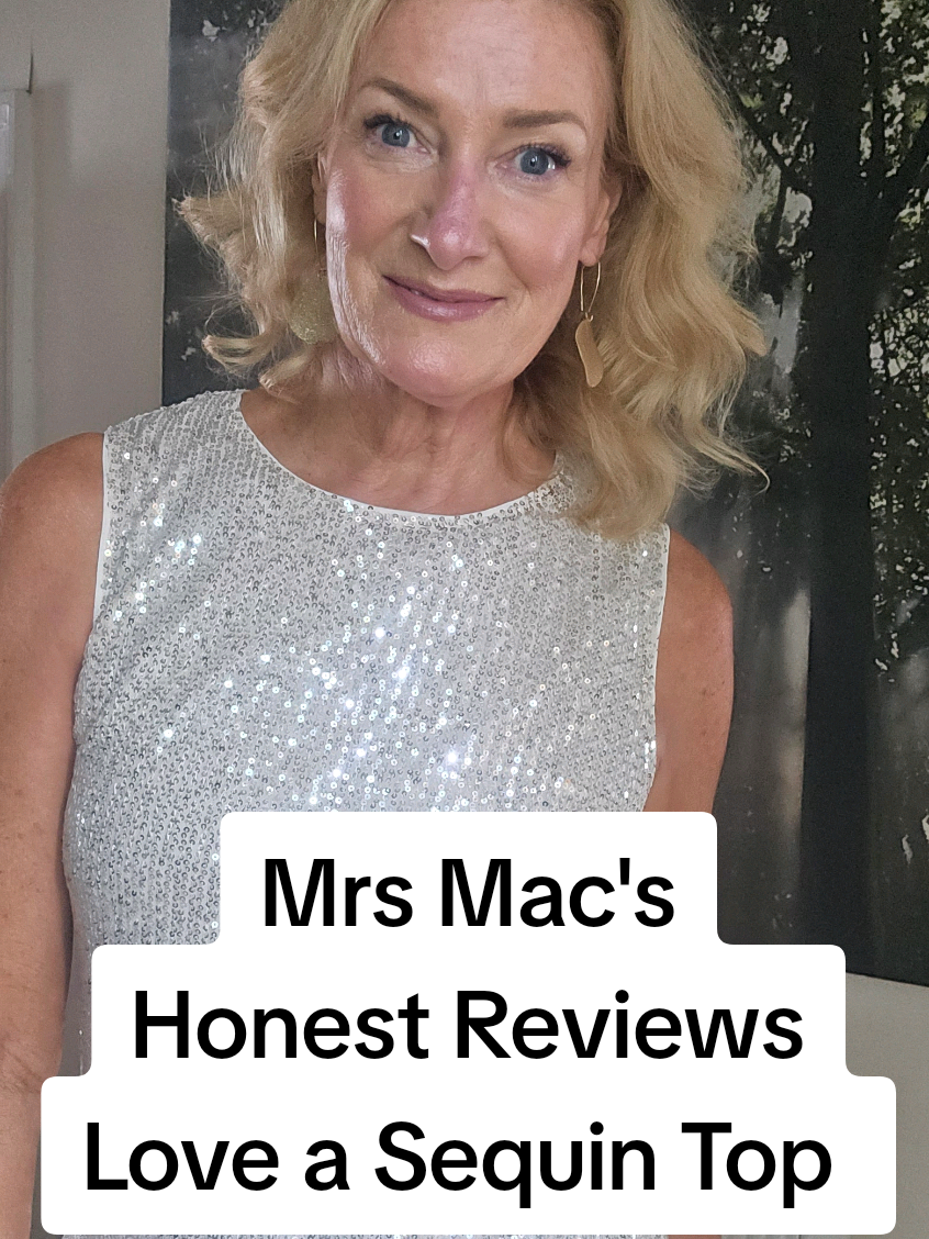 TikTok post by @mrsmacshonestreviews for ChicMe. Caption reads: Loving this @chicmeuk @ChicMe_official sequin top.....