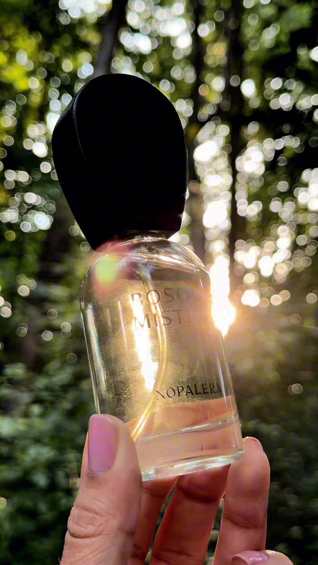 TikTok post by @scentswithjasmine for NOPALERA. Caption reads: [...] it rains in the forest. Gifted by @Nopalera....