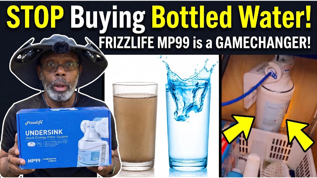 YouTube post by @urbanbackyardcontainergardenin for PartnerBoost. Caption reads: Frizzlife MP99 Undersink Filter System: A Detailed....