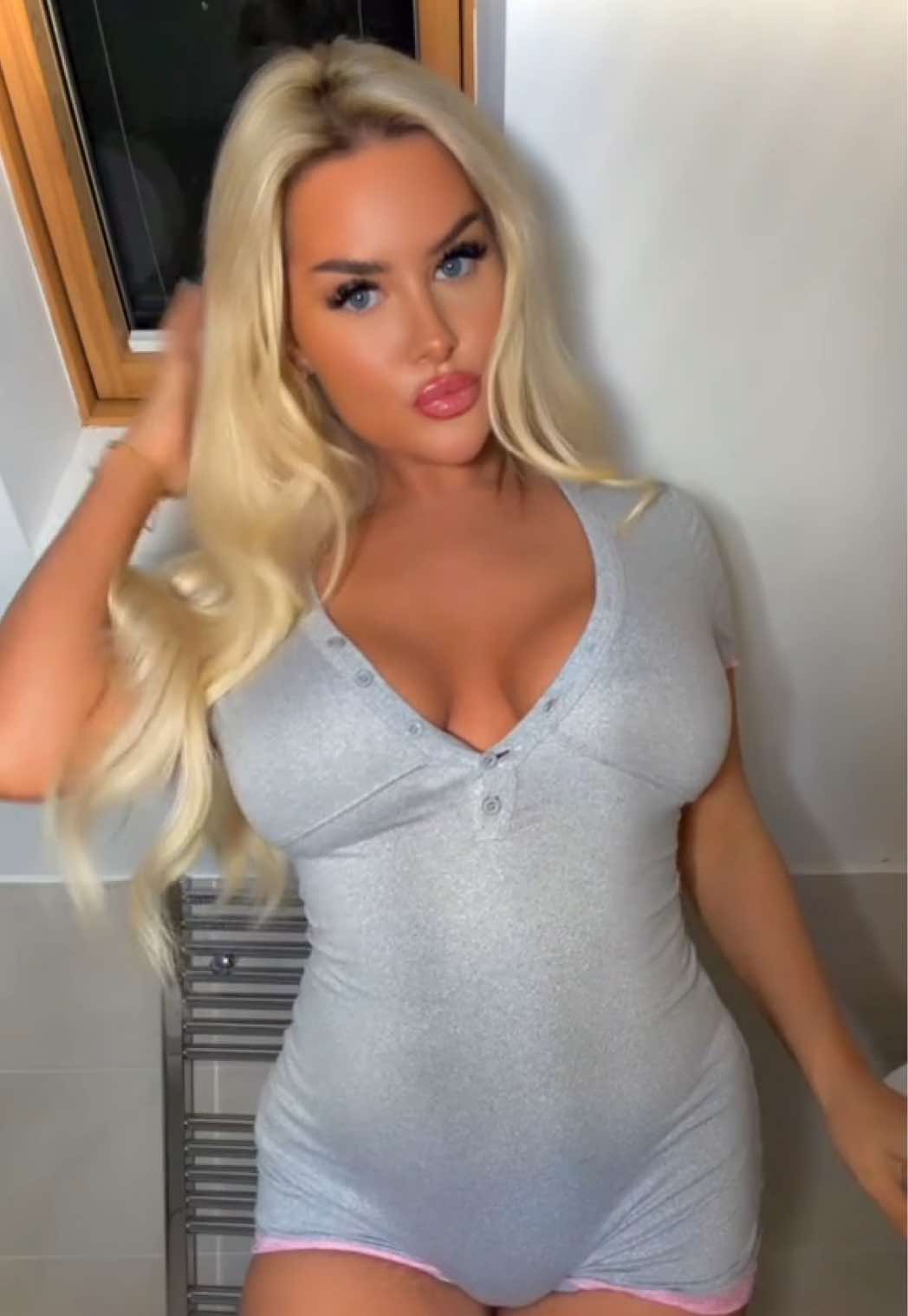 TikTok post by @userjazminehelina for LILIOSA LINGERIE. Caption reads: Is it bedtime yet? 🩶 @LILIOSA LINGERIE AD  #fyp....