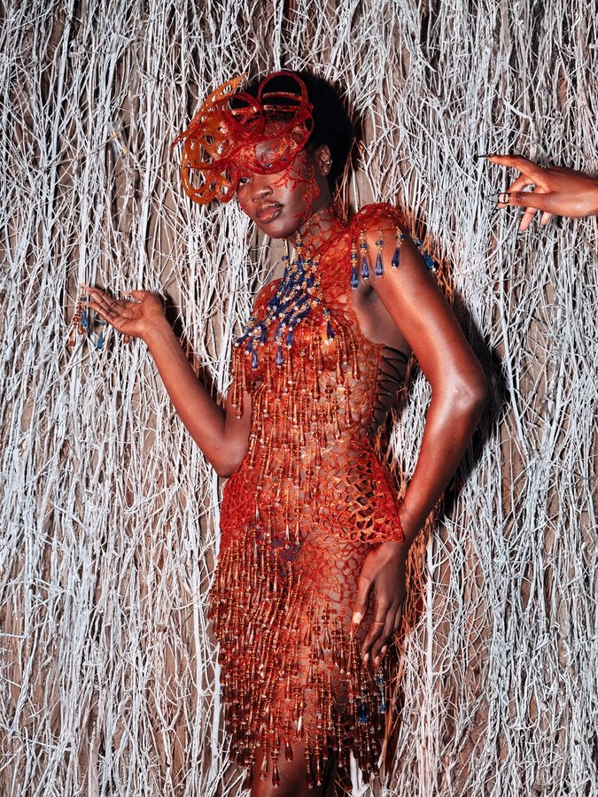 Instagram post by @judeblackphotography for London Fashion Week. Caption reads: Supermodel @doridorcas 

@karinabondlondon....