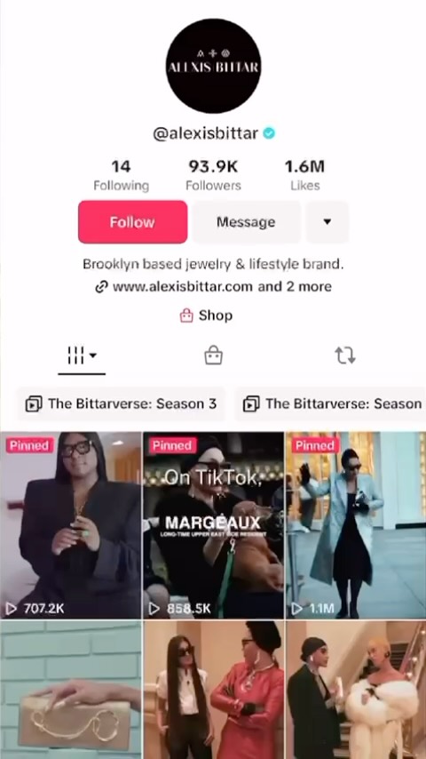 Instagram post by @tiktok.forbusiness for Adweek. Caption reads: Welcome to the Bittarverse 💎 Presented by....