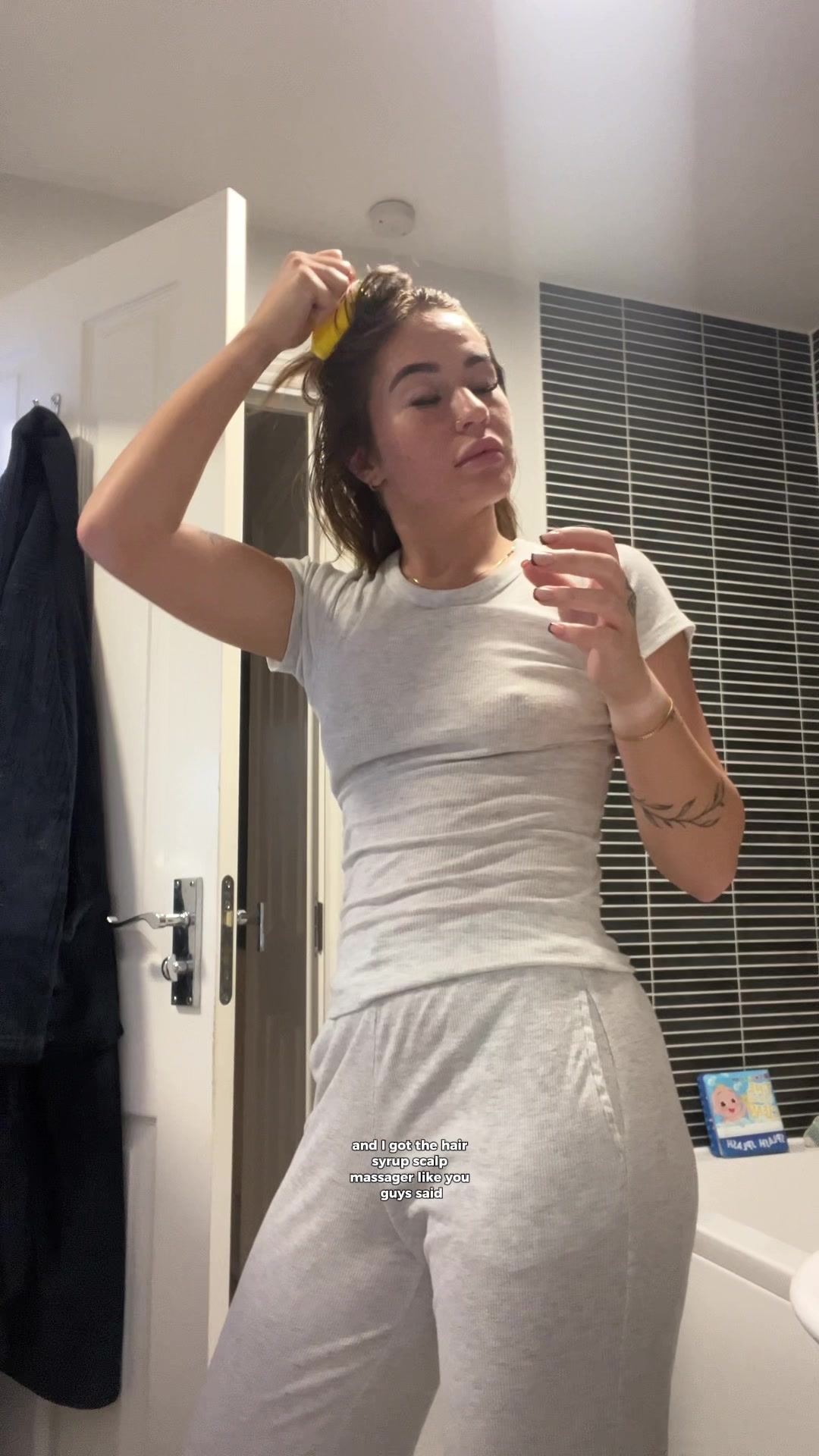 TikTok post by @ash.thrower for Hair Syrup. Caption reads: well & truly in my ✨hair care✨ era! @hairsyrup....