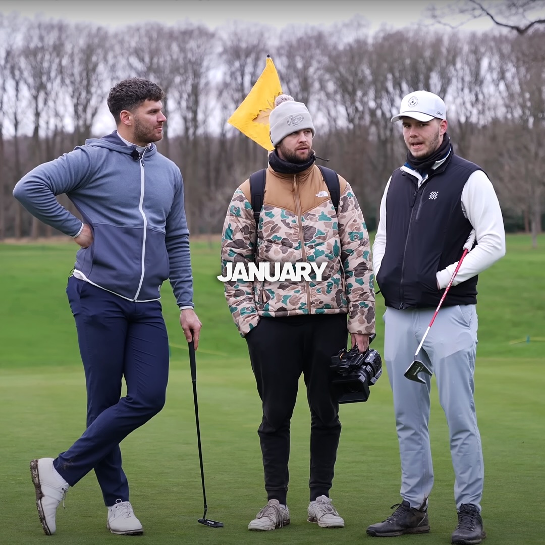 Instagram post by @thegolfsupply_ for Manors Golf. Caption reads: [...] Ashley vs @gazsgolf April: Won the....