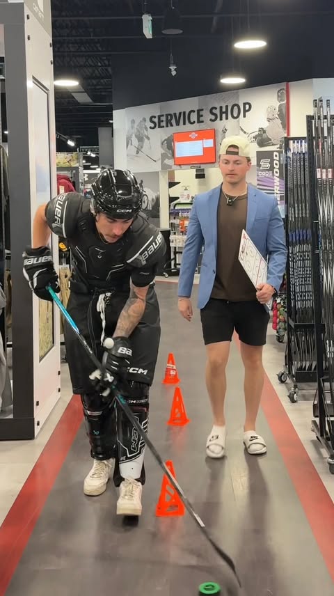 Instagram post by @holayhuber for Sport Chek. Caption reads: Not so dusty anymore 🏒 Thanks to @sportchek for....